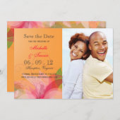 Sla de datum op - Abstracte Bloemfoto uitnodiginge Save The Date (Voorkant / Achterkant)