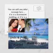 Sla de datum op Afbeelding Briefkaart Beach Theme (Voorkant / Achterkant)