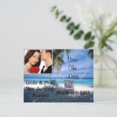 Sla de datum op Afbeelding Briefkaart Beach Theme (Staand voorkant)
