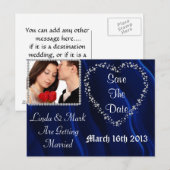 Sla de datum op Afbeelding Briefkaart Blue BLING (Voorkant / Achterkant)