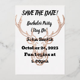 Sla de datum op Afscheid van de vrijgezellenfeest. Folie Uitnodiging