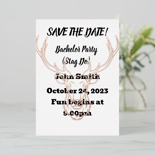 Sla de datum op Afscheid van de vrijgezellenfeest. Folie Uitnodiging (Staand Voorkant)