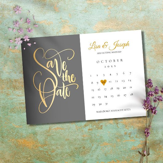 Sla de datum op Agenda Goud Hart Liefde Save The Date