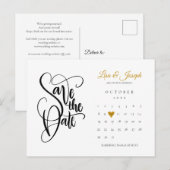 Sla de datum op Agenda Gouden Hart QR-code Aankondigingskaart (Voorkant / Achterkant)