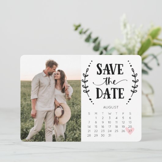 Sla de datum op Agenda kaart Platteland rustiek (Staand voorkant)