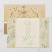 Sla de datum op Ananas Save The Date (Voorkant / Achterkant)