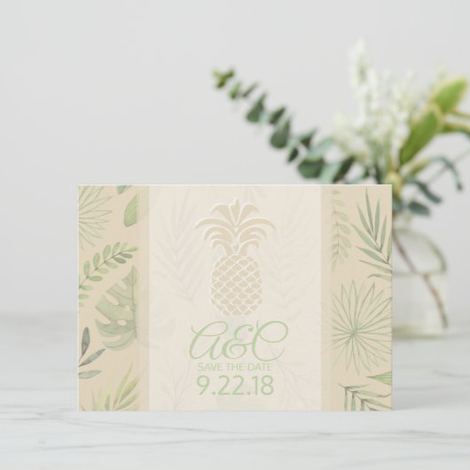 Sla de datum op  Ananas Save The Date (Staand voorkant)