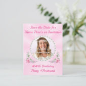 Sla de datum op ansichtkaarten voor verjaardagsfee briefkaart (Staand voorkant)