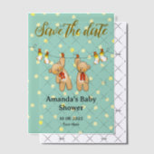Sla de datum op baby twins baby shower vellum uitnodigingen (Offset (Uitnodiging))