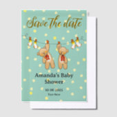 Sla de datum op baby twins baby shower vellum uitnodigingen (Offset)