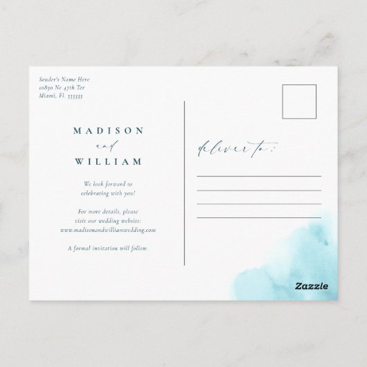 Sla de datum op Beach Bestemming Briefkaart (Achterkant)