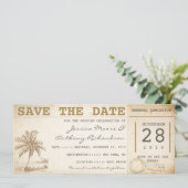 Sla de datum op Beach Palm tickets - Uitnodigingen (Staand voorkant)