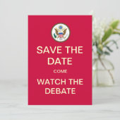 Sla de datum op Bekijk het debat Save The Date (Staand voorkant)