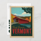 Sla de datum op - Bezoek Schilderachtig Vermont Aankondigingskaart (Voorkant / Achterkant)