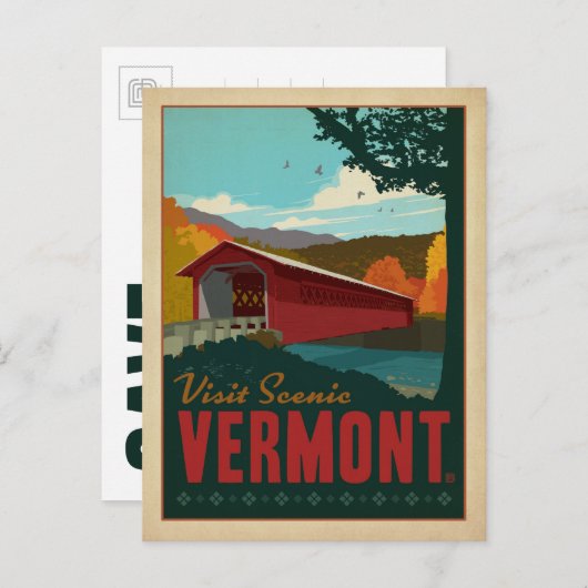 Sla de datum op - Bezoek Schilderachtig Vermont Aankondigingskaart (Voorkant / Achterkant)