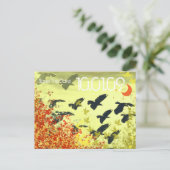 Sla de datum op - Bird Leaf Swirls Aankondigingskaart (Staand voorkant)