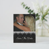 Sla de datum op - Black Ornamental Kaart (Staand voorkant)