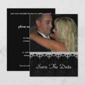 Sla de datum op - Black Ornamental Kaart (Voorkant / Achterkant)