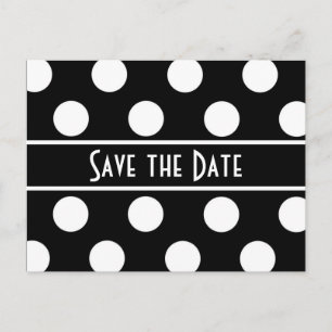 Sla de datum op Black Polka Dot Photo Briefkaart