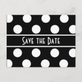 Sla de datum op Black Polka Dot Photo Briefkaart (Voorkant)