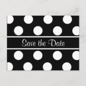Sla de datum op Black Polka Dot Photo Briefkaart (Voorkant)