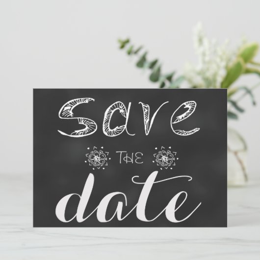 Sla de datum op: Blackboard Edition Save The Date (Staand voorkant)