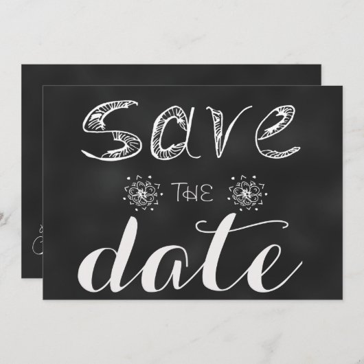 Sla de datum op: Blackboard Edition Save The Date (Voorkant / Achterkant)