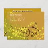 Sla de datum op - Bladwervelingen Aankondigingskaart (Voorkant / Achterkant)