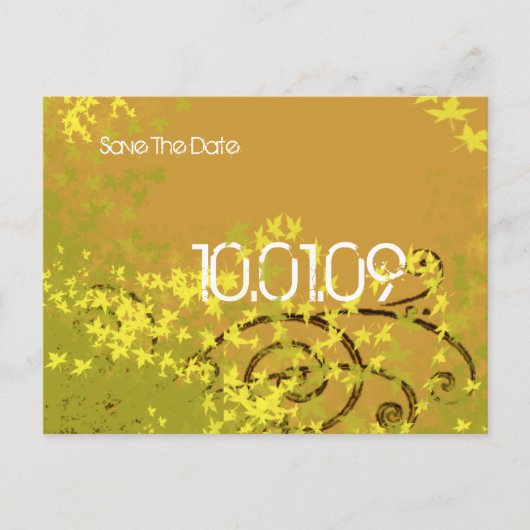 Sla de datum op - Bladwervels - Aankondigingskaart (Voorkant)