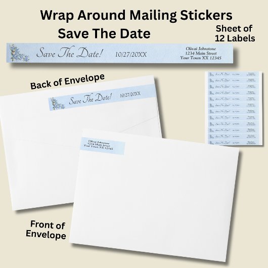 Sla de datum op, blauwe pioenenset,