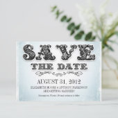 Sla de datum op Blue  Invitations Save The Date (Staand voorkant)