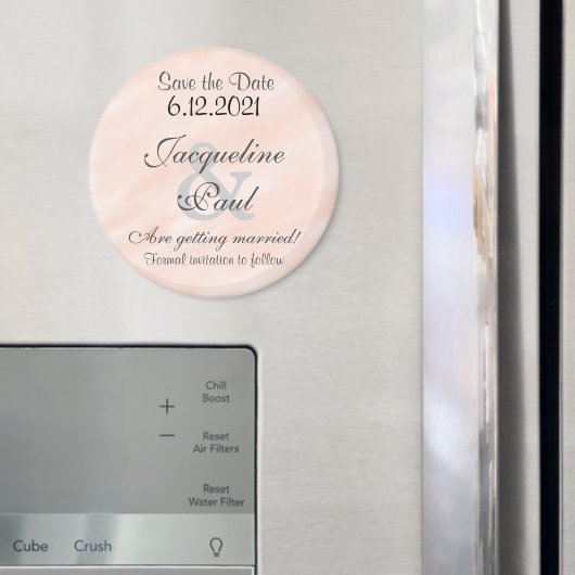 Sla de datum op Blush Persoonlijke Ronde Magneet (Insitu (Koelkast))