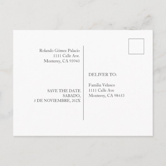 Sla de datum op boda de oro uitnodiging briefkaart (Achterkant)