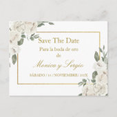 Sla de datum op boda de oro uitnodiging briefkaart (Voorkant)