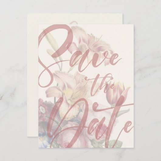 Sla de datum op Boeket Template Save The Date (Voorkant / Achterkant)