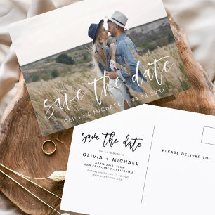 Sla de datum op Boho Minimalistische foto Modern Briefkaart