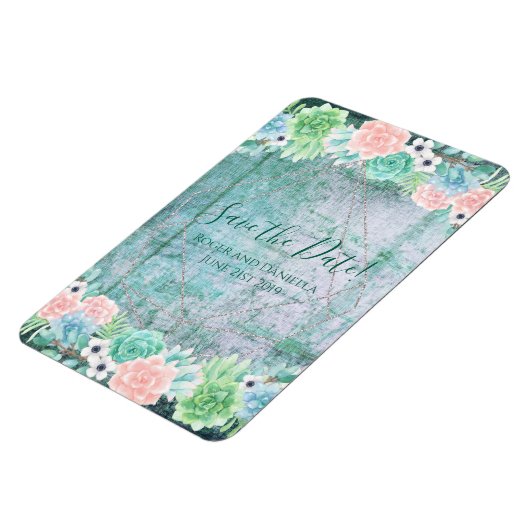 Sla de datum op! Boho vetplanten geometrisch frame Magneet (Linkerzijde)