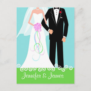 Sla de datum op - Bride & Groom Briefkaart