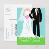 Sla de datum op - Bride & Groom Briefkaart (Voorkant / Achterkant)