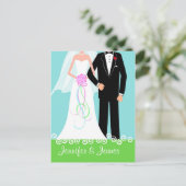 Sla de datum op - Bride & Groom Briefkaart (Staand voorkant)