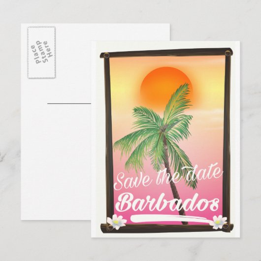 Sla de datum op -  briefkaart Barbados (Voorkant / Achterkant)