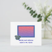Sla de datum op briefkaarten Blauw roos bloem Voeg (Staand voorkant)