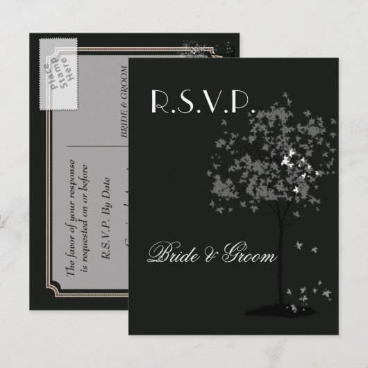 Sla de datum op briefkaarten boomtakken (Voorkant / Achterkant)