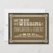 Sla de datum op Brown Invitations Save The Date (Voorkant)