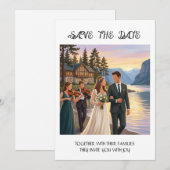 Sla de datum op Bruid & Bruidegom Fjord Save The Date (Voorkant / Achterkant)