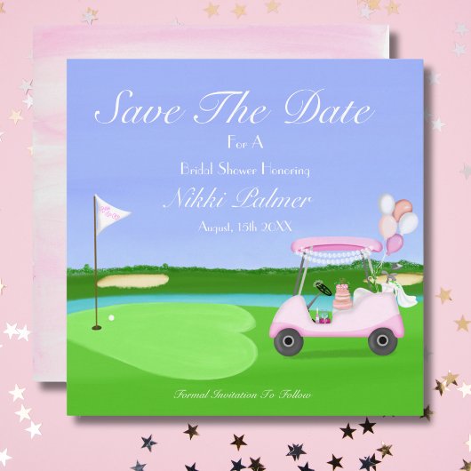 Sla de datum op Bruids Golf Bruids douche Brunch Save The Date