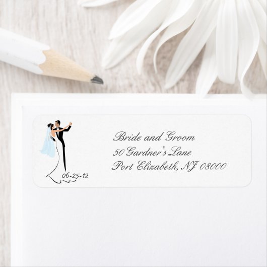 Sla de datum op Bruiloft Retouradres Labels (Insitu)