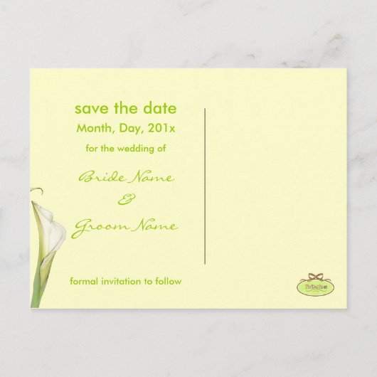 Sla de datum op, calla lelie briefkaarten (Achterkant)