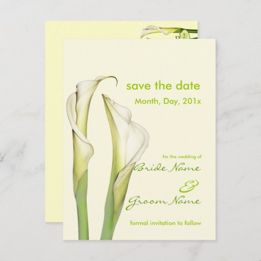 Sla de datum op, calla lelie briefkaarten (Voorkant / Achterkant)