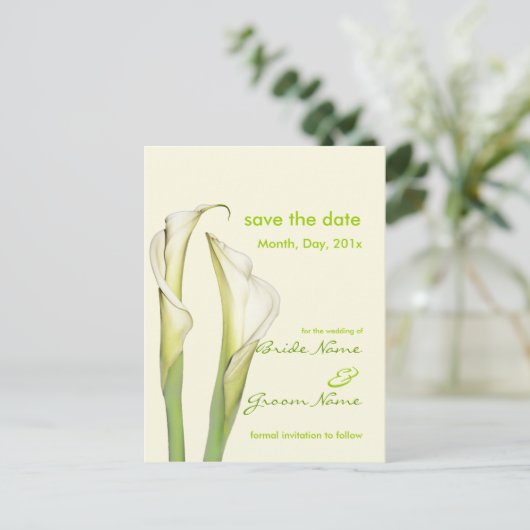 Sla de datum op, calla lelie briefkaarten (Staand voorkant)